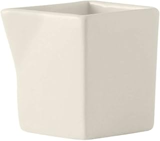 Tuxton AMU-106 Vitrified China AlumaTux Square Creamer, 3 oz, 2-1/2", Pearl White (Pack of 12),