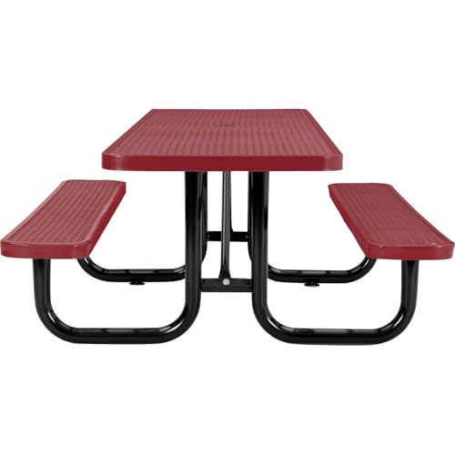 Global Industrial Red / 96 inches x 60 inches x 29.5 inches / Industrial Picnic Tables