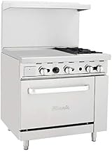 2 Burner Gas Range with 24” Griddle and Oven Migali C-RO2-24GL
