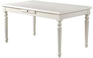 Mesa De Jantar Simple White Solid Wood Dining Table Home with Drawer Rectangular Diner Table(B:150CM*90CM*76CM)