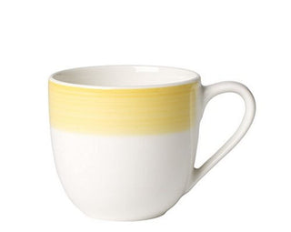 espresso Cup Set by Villeroy & Boch – 0.05 x 0.05 x 0.05 cm, 0.1 liters, Porcelain, White/Yellow, Pack of 6