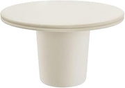 White Indoor Outdoor Concrete Round Dining Table for Patio, 48-Inch Diameter, Weather-Resistant, Sturdy Design, Perfect for Entertaining