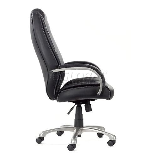 Saddle Stitched High Back Office Chair by Global Industrial – Leather, Black, Model 1609BPUE-BLACK