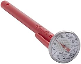 Taylor Instant Read Pocket Probe Dial Thermometer, 3512FS, Red, 4 1/2" | 6/Case