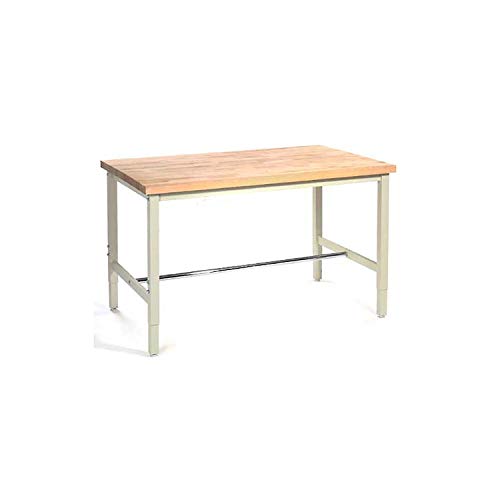 48" W x 30" D Adjustable Height Workbench by Global Industrial – 30"L x 48"W x 4.5"H, Steel, Tan, Model 318895TN