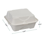 ECO PRODUCTS 6" x 6" / White / 1 Clamshell Take Out Containers