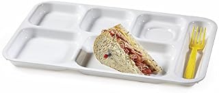 G.E.T. Enterprises TR-152-W 10" x 14.5" 6-Compartment Tray, Plastic, White (Pack of 12)