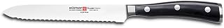 Wusthof Classic Ikon 5-Inch Serrated Utility Knife, Black
