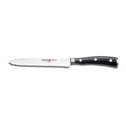 Wusthof Classic Ikon 5-Inch Serrated Utility Knife by Wüsthof – 5", High carbon stainless steel, synthetic handle, Black Serrated Utility Knife, Model 4124-7