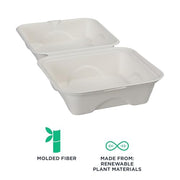 ECO PRODUCTS 6" x 6" / White / 1 Clamshell Take Out Containers