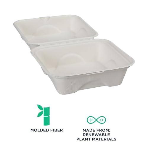 ECO PRODUCTS 6" x 6" / White / 1 Clamshell Take Out Containers
