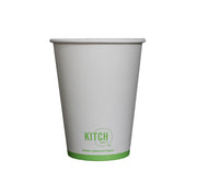 White Compostable Paper Hot Cup by KITCH24/7 – 12.0 fluid_ounces, Paper, White, Pack of 1000, Model KC-SC12W