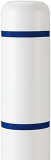BollardGard 7" x 52" Bollard Cover White - Innoplast (White Blue Tape)