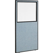 Office Partition Panel with Partial Window by Global Industrial – Alloy Steel, Blue, Model OFP036R-96W-BL