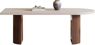 Mesa De Jantar Dining Table, Retro Wooden Rectangular Small Apartment Walnut Color Diner Table