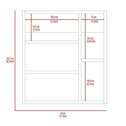 Tuhome Pine / 19.5" H x 17.7" W x 5.4" D / Modern Medicine Cabinets