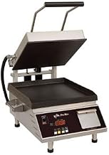 Star PST7IE Pro-Max 2.0 Sandwich Grill with 7.5"W x 14.2"D Smooth Cast Iron Surface & Timer