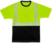 Ergodyne B3178198 Class 2 Long-Glo Wear 8280BK Hi-Vis Performance Short Sleeve T-Shirt Lime Green - Extra Large
