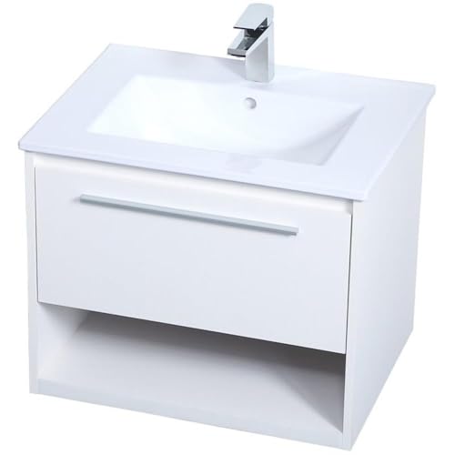 Elegant Decor 24" - Single / Brushed Nickel,white / Modern Wheel Care