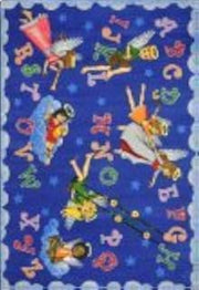 Joy Carpets Kid Essentials Inspirational Angel Alphabet Area Rug, Multicolored, 13'2" Round