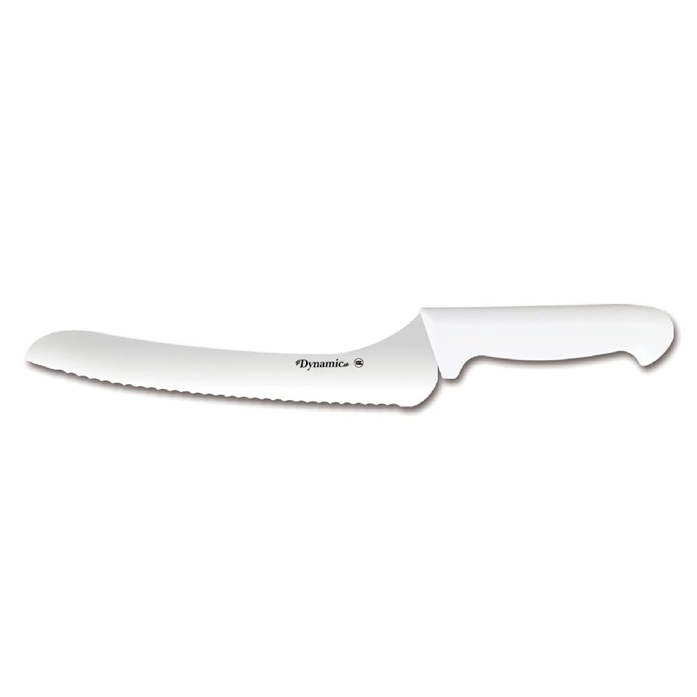 Pro-Grip, Santoprene, Softgrip, 9" Bread, Offset Knife, White, large by Dynamic – 9", Carbon Steel, Bread, Model 60011