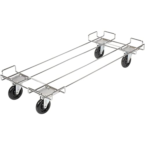 Wire Rack Dolly Base With 5" Poly Swivel Casters by Global Industrial – 20"L x 48"W x 5.12"H, Alloy Steel, Chrome, Model 38148-00
