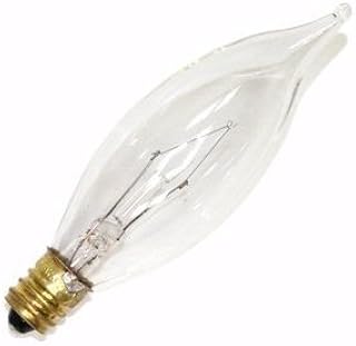 Satco S3274 Incandescent Bulbs; 25 Watt CA8 Incandescent; Clear; 1500 Average Rated Hours; 210 Lumens; Candelabra Base; 120 Volt 25 Pack