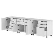 Winsome White / 4 Doors, 12 Drawers, File Drawer / Transitional Storage Cabinets