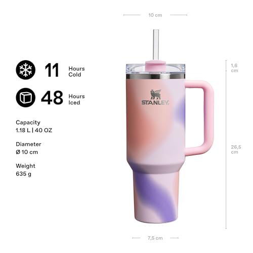 STANLEY Pink Pattern (Rose Petal) / 40 Ounces / Quencher H2.0 FlowState Tumbler Tumblers