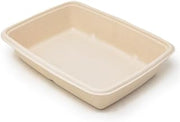 Sabert TerraPac 30 oz Natural, Compostable Take Out Container, 9" x 6" x 1.75", Pulp, Rectangle | 300/Case