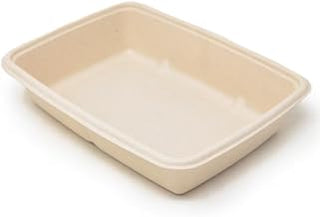 Sabert TerraPac 30 oz Natural, Compostable Take Out Container, 9" x 6" x 1.75", Pulp, Rectangle | 300/Case