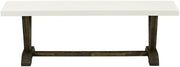 Furnifact Wooden Dining Bench with V-Style Base, Wood Bench Seat for Dining Table, Bedroom Bench or Entryway Bench and Indoor Use, White