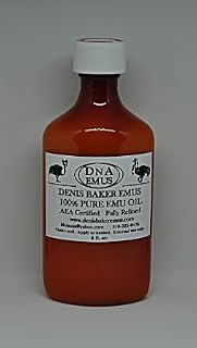 Denis Baker Emus AEA Certified Fully Refined Emu Oil 8oz. Bottle Good for a Wide Array of Applications