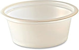 Fabri-Kal Fabrikal PC100S Portion Cups, Squat, 1 Oz, Translucent, 125/sleeve, 20 Sleeve/carton