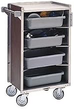 890 Food Service Enclosed Bussing Cart, Stainless Steel, 4 Shelves (Fully Assembled)