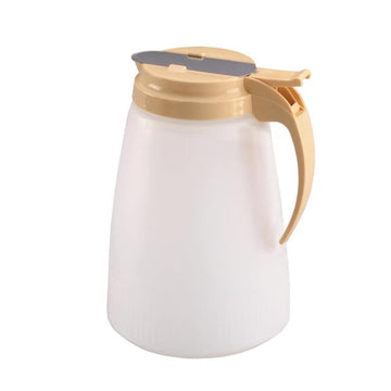 Traex 64 Oz Polyethylene Syrup Server with Almond Top by Vollrath – 64 Ounces, 64.0 fluid_ounces, Plastic, Clear, Model 4864-18