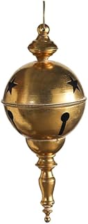 Shiny Golden Star Hollow Christmas Bell Pendant Drop Shape