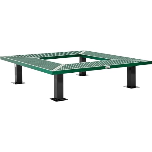 6' Square Outdoor Tree Bench by Global Industrial – 6 inches, Thermoplastic Coated Steel, Green, Model 277510GN