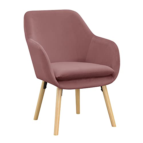 Convenience Concepts Blush Velvet / Chair / 25.25"L x 26.75"W x 33.5"H Chairs