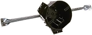 RACO 7825 Round 2-3/8-Inch Deep Non-Metallic Electrical Box with (6) NMSC Clamps, Grounding Plate and Attached 14-3-Inch - 22-1/2-Inch Brace, 4-Inch