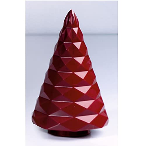 Clear Polycarbonate X-Mas Chocolate Mold with 2 Half-Diamond-Tree Cavities by Martellato – Polycarbonate, Clear, Model MA3012