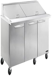 Kool-It KSTM-72-3 72-2/5" Mega Top Two Section Sandwich and Salad Prep Unit, 20.2 Cubic Feet