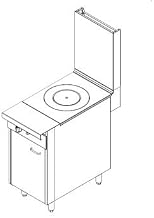 Southbend P18C-F Platinum Heavy Duty 18" Gas Range w/ French Hot Top with Manual Controls & Cabinet Base