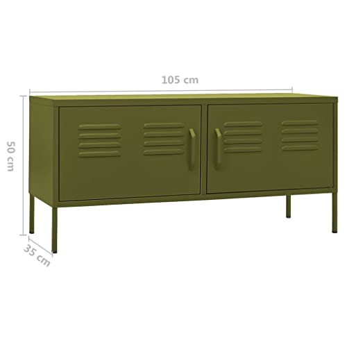 vidaXL Olive Green / 41.3\" x 13.8\" x 19.7\" / Industrial TV Mounts, Stands & Turntables