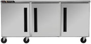 Traulsen CLUC-72R 72" 3-Section Undercounter Refrigerator - (1) Left Hinged (2) Right Hinged Solid Doors
