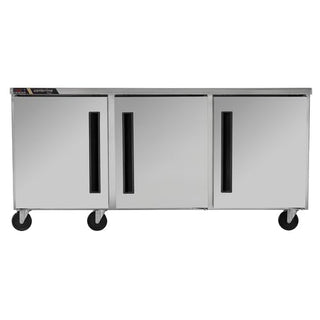 CLUC-72R 72" 3-Section Undercounter Refrigerator - (1) Left Hinged (2) Right Hinged Solid Doors by Traulsen – (3) Solid Doors, 18.8 cubic_feet, Silver, Model CLUC-72R-SD-LRR