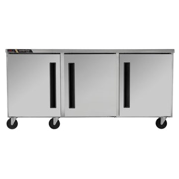 CLUC-72R 72" 3-Section Undercounter Refrigerator - (1) Left Hinged (2) Right Hinged Solid Doors by Traulsen – (3) Solid Doors, 18.8 cubic_feet, Silver, Model CLUC-72R-SD-LRR