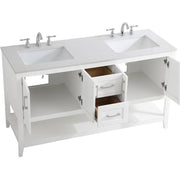 Elegant Decor 60"Lx22"Wx34"H / White / Traditional Bathroom Vanities