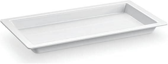 HUBERT White Plastic Rectangular Tray - 12 7/8" L x 6 1/2" W x 1" H