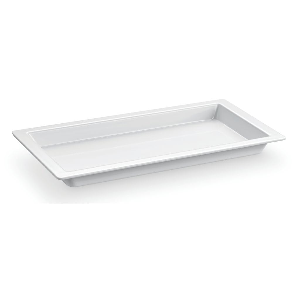 White Plastic Rectangular Tray - 12 7/8" L x 6 1/2" W x 1" H by HUBERT – Model H0302-WHITE